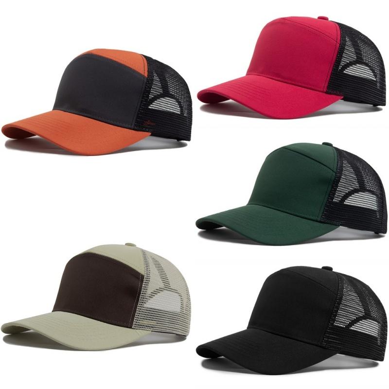 Șepci de baseball simple, cusute, cu panou neted, pentru bărbați și femei, material exterior din plasă, șepci de vară cu vizieră dreaptă, tendință hip-hop