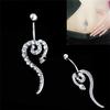 Women'S Belly Button Navel Ring Silver Snake Body Piercing Jewelry