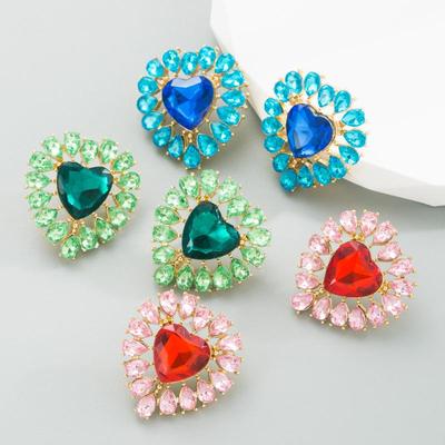Orecchini a perno Semplici Amore Donna Acciaio al Titanio Lega Pendenti Orecchini Acrilico Colorato Cristallo Erba Geometrici Ornamenti per Orecchie