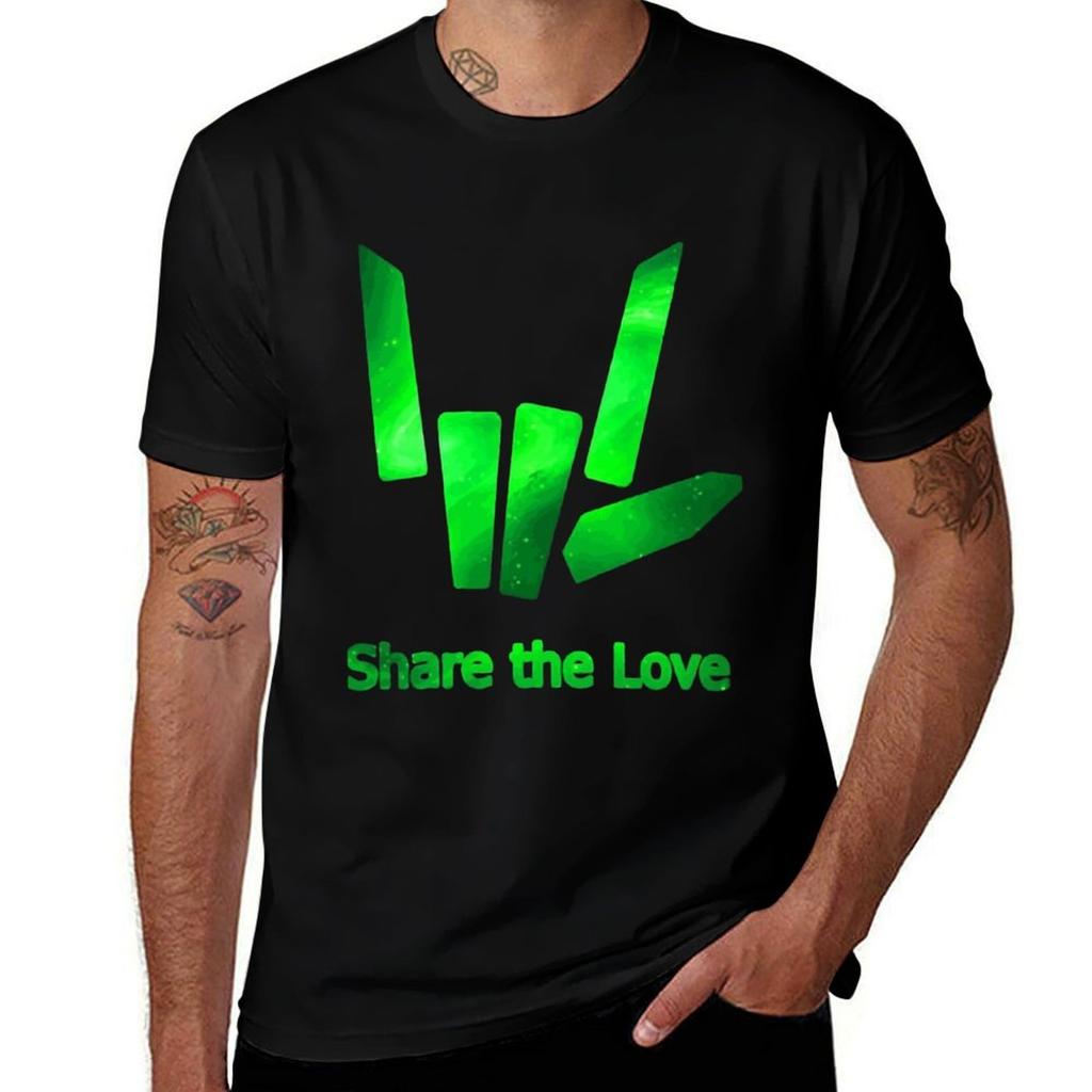 Kids Share The Love Green Galaxy Logo Tshirt Soft Basic Cotton Short Sleeve Tee
