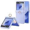 For Samsung Galaxy Z Flip5 5G Case with Tempered Glass Film Ring Holder Kickstand PC Phone Cover