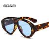 Retro Pilot Women Sunglasses Fashion Blue Green Shades UV400 Men Rivets Punk Outdoor Sun Glasses