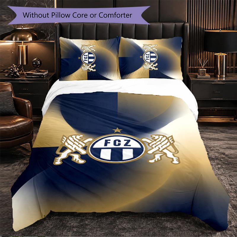 FC Zürich Themed Bedding 3Pcs Duvet Cover Set Decorative Bed Linen For Teen Room Home Decoration