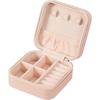 Kleine Leder-Schmuckschatulle, Reise-Schmuckschatulle für Ringe, Schmuck-Aufbewahrungsbox (Rosa)