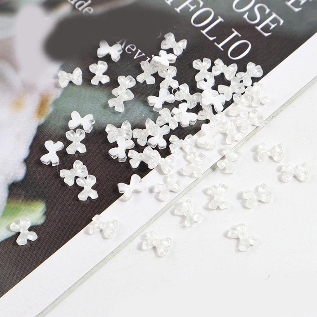 Simple Bowknot Nail Charms 3D Resin Ribbon Bows Manicure Accessories DIY Crafts Supplies Resin Bows Nail Decorations