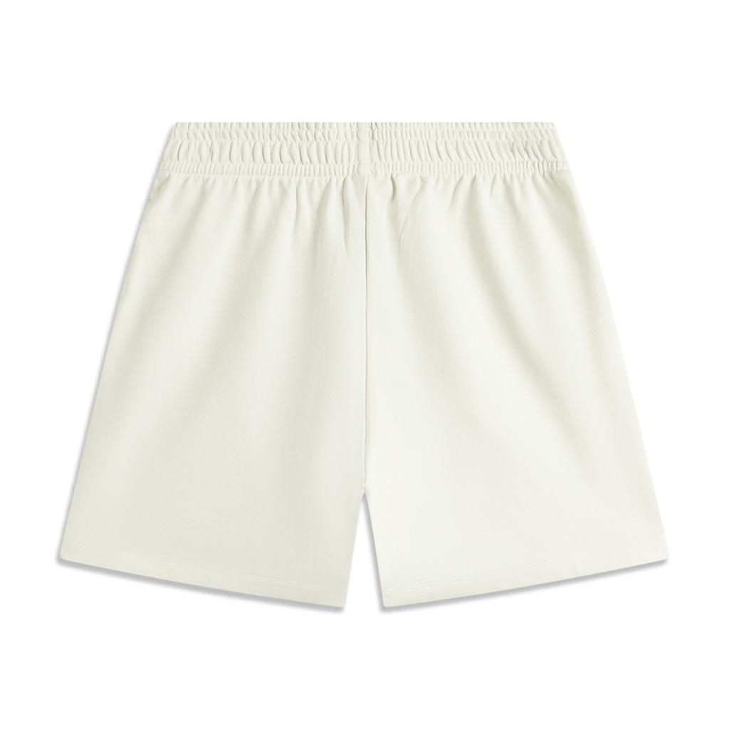 Li Ning Sports Fashion Series Loose Knit Mid Waist Casual Shorts Women Shorts Off-White AKSU724-1