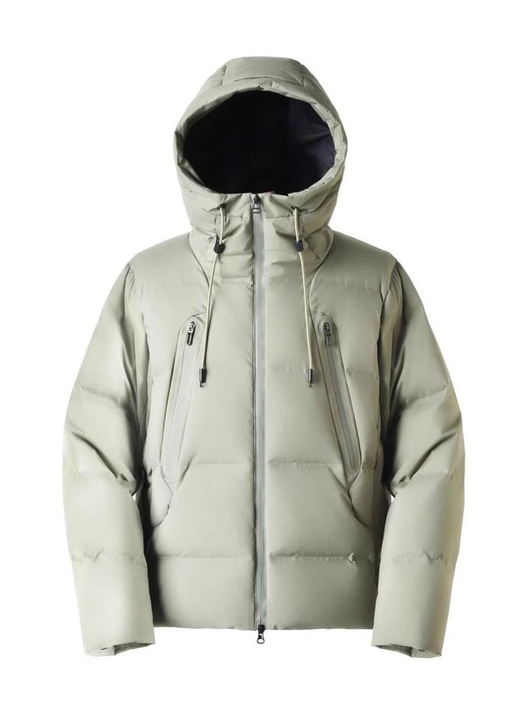 Winter Down Jacket: Cold-Resistant, Windproof, Hooded, with Drawstring, Zipper Pockets; Casual Outdoor Warmth.