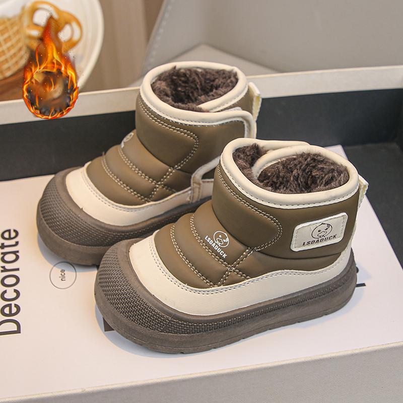 Zimní plyšové sněhule pro děti Hřejivé bavlněné boty pro chlapce a dívky Vodotěsné dětské zimní boty Sametová obuv