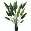 Artificial Green Bird of Paradise Plant 20 Leaves 140 Cm with Pot, In PE, PEVA and PP