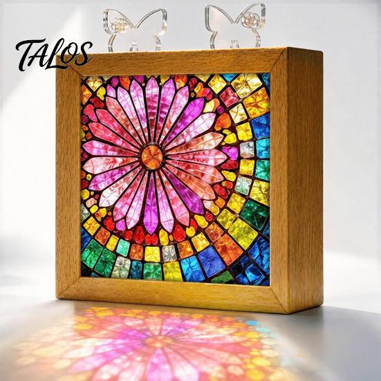 Functional Glowing Home Decor Acrylic Puzzle LED Night Light, 2-In-1 USB Royal Iris Bloom Jigsaw Lamp, DIY Floral Kit Creative Desktop Ambient