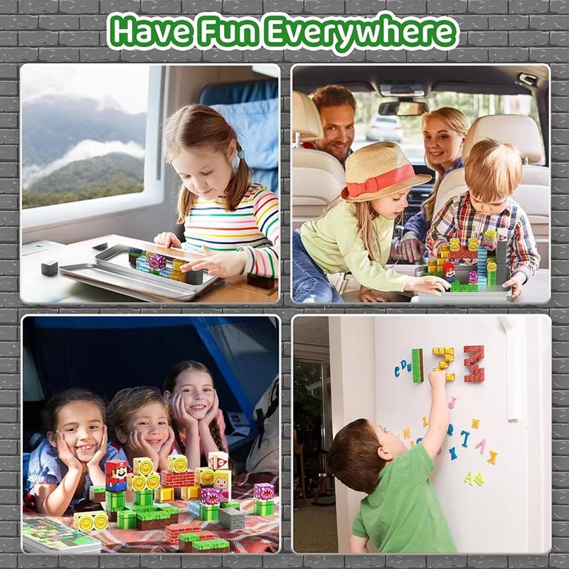 Mini Magnetic Blocks, Travel Magnet Building Blocks for Toddlers, 35 PCS Magnetic Building Toys with Portable Iron Box Magnetic