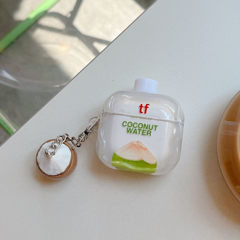 

Case Airpods4 Protective Case Active Noise Reduction Apple 3 Generation Bluetooth Earbuds Case Pro 2 Earphone Sleeves Korean Cute Fun Ins Niche Style Apple AirPods 4 [Coconut water] send pendant