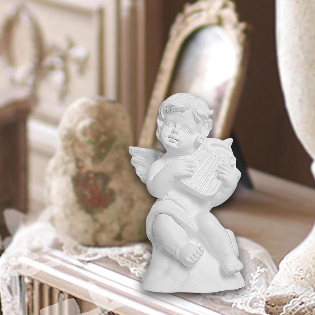 Cherub Figurine Little Angel Statue Crafts Resin Mini Sculpture Tabletop Decoration for Desk Hotel