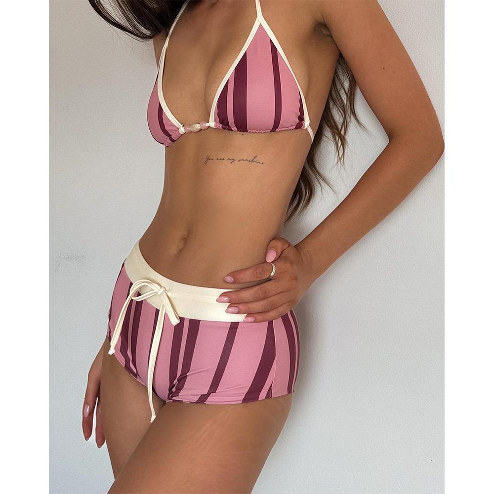 3 Pieces Print Bikini Swimsuit with Cover Up Swimwear Women Bathing Suit Short Pants  Micro Bikini Set Swimming Suits Biquini