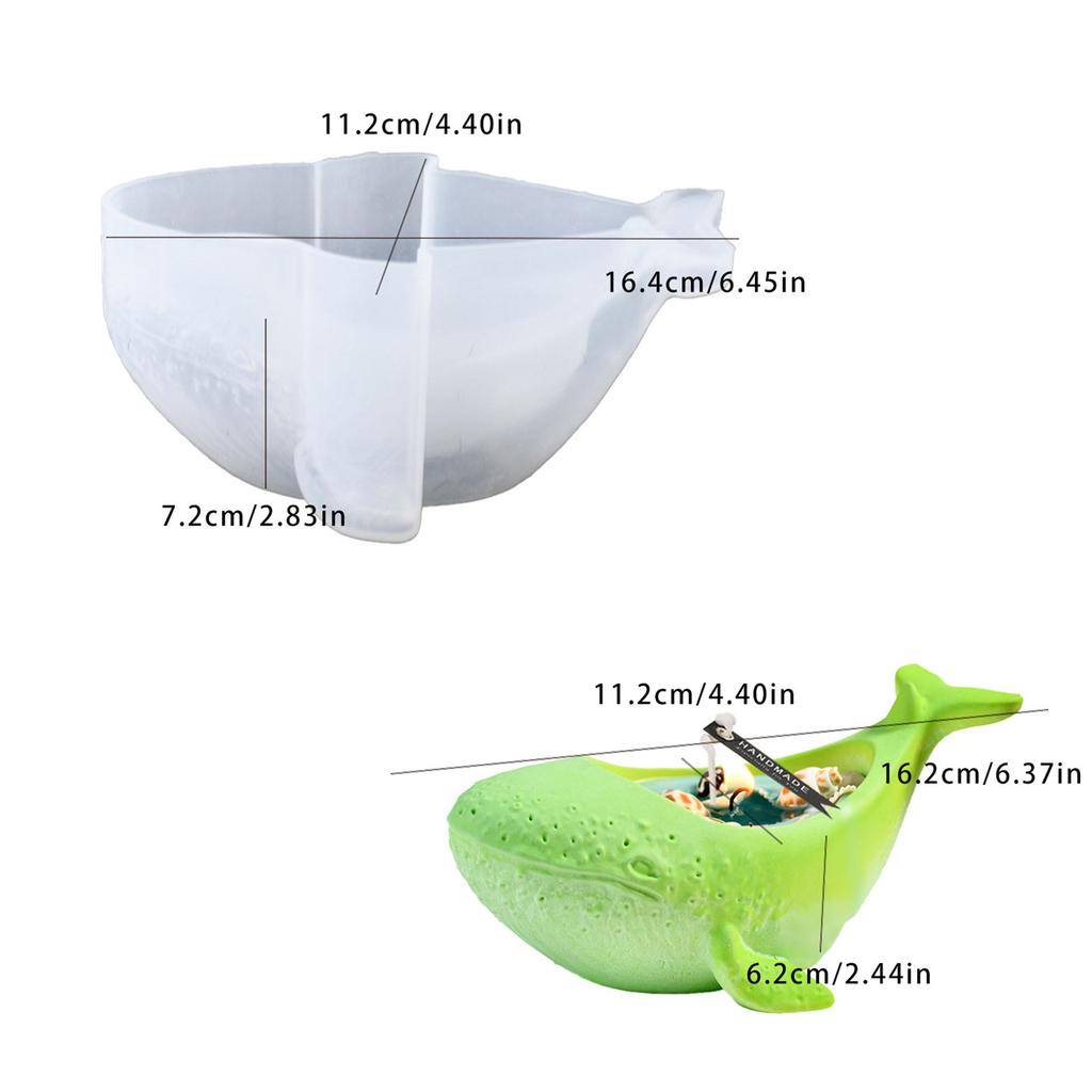 Multipurpose Sturdy Silicone Whale Candle Holder Mould Set Portable for Resin Plaster Craft Supplies Assorted Sizes