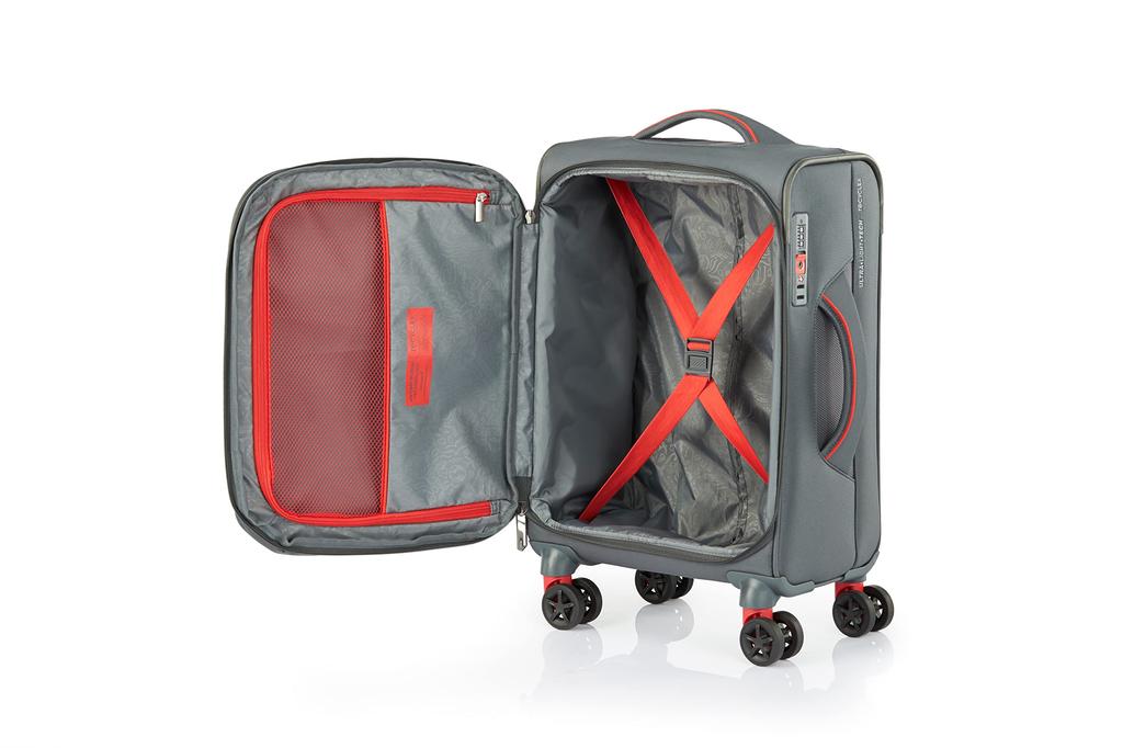 Carry APPLITE Spinner Small Gray Red [American Tourister] Suitcase, Case, 4.0, 55/20, Carry-on, Size, Expandable, Lightweight, 38/40L, 55cm, 2.1kg,