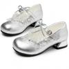 Elegant Lady Teenager Girl's Princess Footwear Korean Luxury Sequins Pearl Girl's Leather Footwear Low Heel Summer Shoes