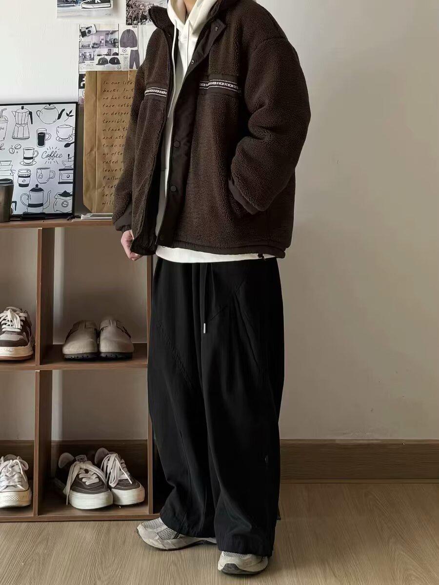 

Мужские весенне-осенние свободные широкие прямые брюки в японском стиле 2XL