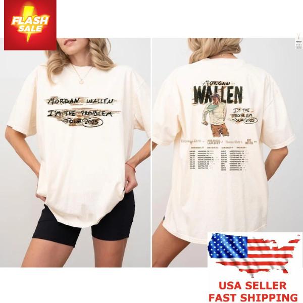 Trending, HOT!!! Morgan Wallen I m The Problem Tour 2025 Concert T-Shirt Unisex T-Shirt S