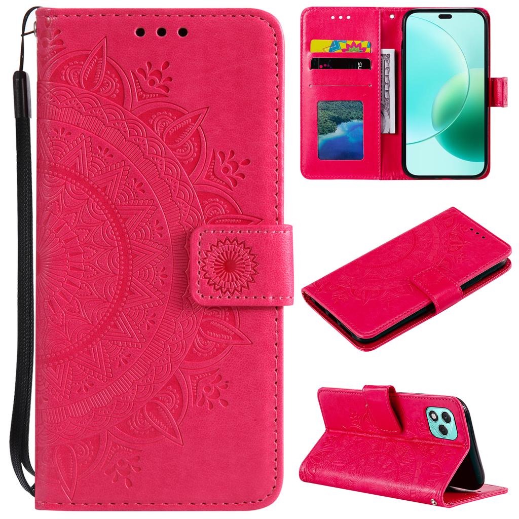 For Honor 400 Lite Stand Case Imprinted Totem PU Leather Wallet Phone Cover
