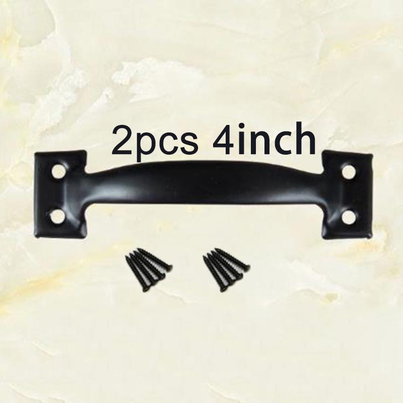 Useful Convenient Door handle Black Cabinets Garages Gate Replacement Wardrobes 2Pcs Attachment Barn Household