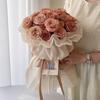 1pc Sweets Princess Skirt Elastic Packaging Film, Floral Yarn Pearl Silk Flower Wrapping Paper Materials for Bouquet Flower Shop