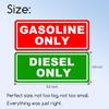 10Pc Diesel Only And Gasoline Only Stickers For Fuel Tank | Vinyl Waterproof And Sunburn Resistant Diesel Only & Gasoline Only Decals For Fuel