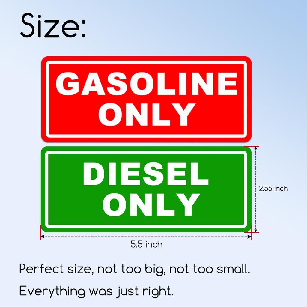 10Pc Diesel Only And Gasoline Only Stickers For Fuel Tank | Vinyl Waterproof And Sunburn Resistant Diesel Only & Gasoline Only Decals For Fuel