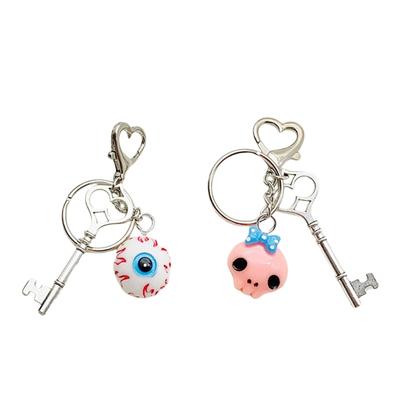 Eye Keychain Charm Colorful Alloy Key Rings Portable Key Holder Key Accessory Bag Pendant for Couples and Students