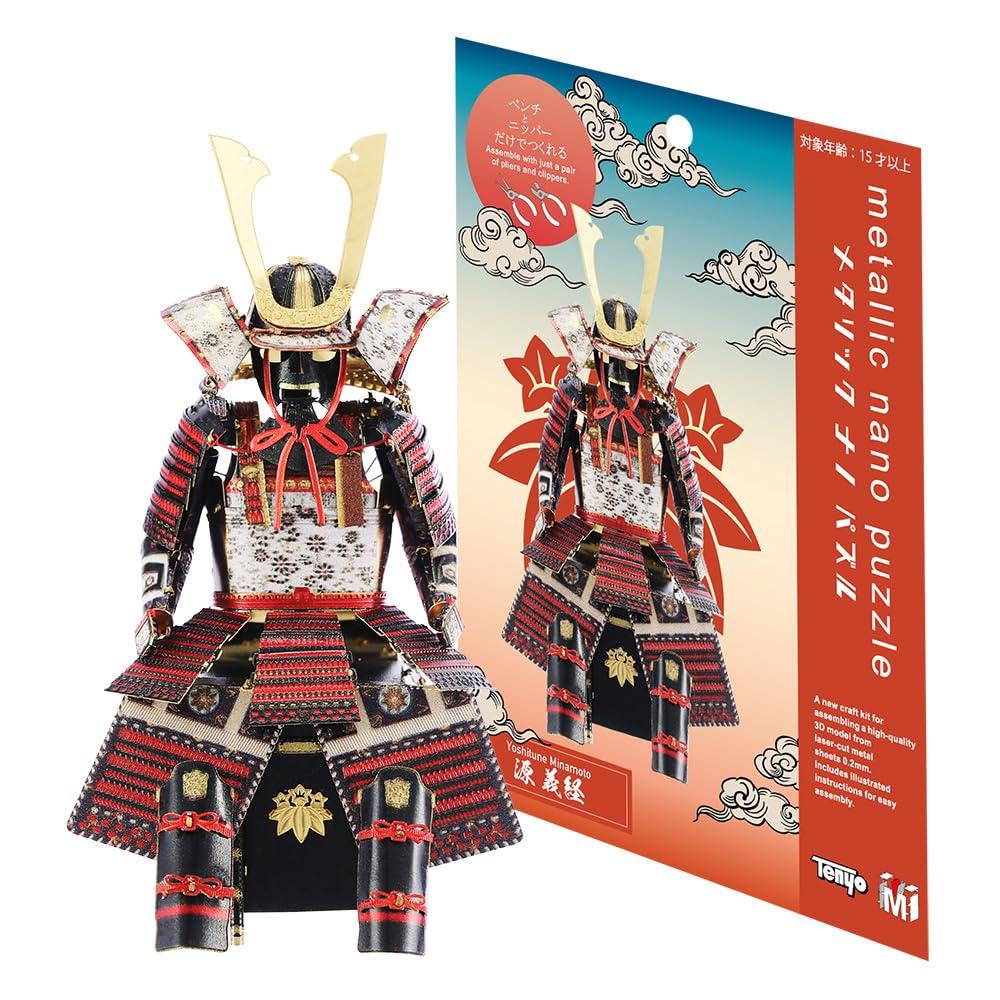 Tenyo Metallic Nano Puzzle Multicolour Series Yoshitsune Minamoto T-ME-015M 3D Model Military General's Armour