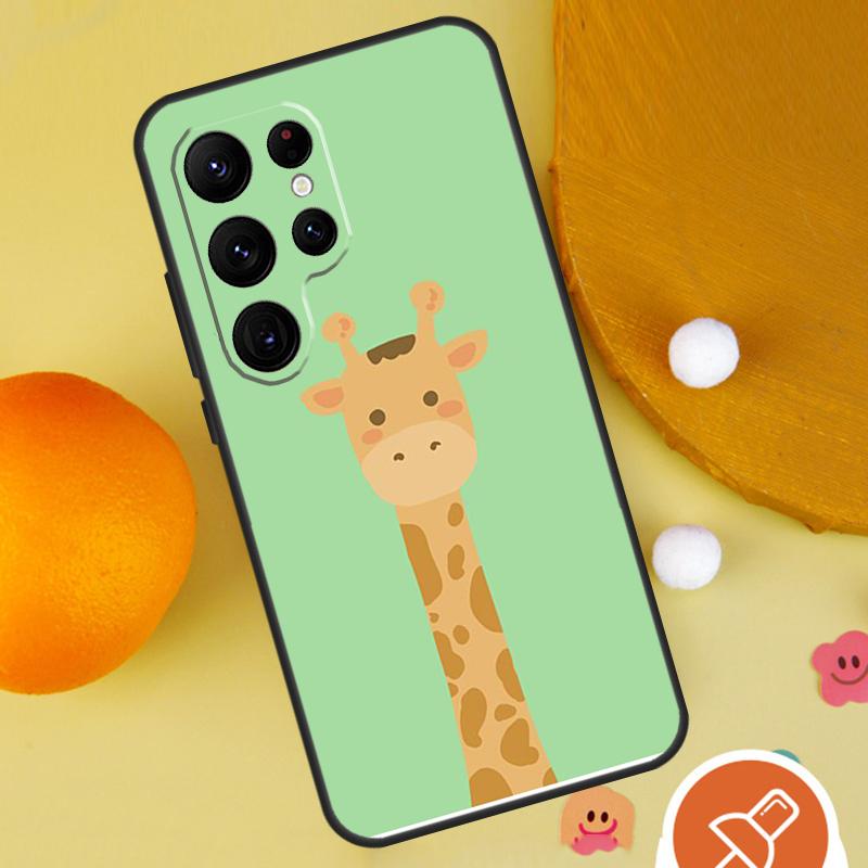 Cute Cartoon Animal Giraffe Phone Case For Samsung Galaxy S25 Ultra S24 S22 S21 Ultra S9 S10 S20 Plus S23 FE Funda Cover