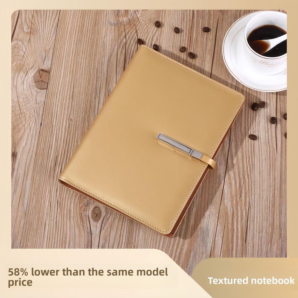 Notebook Loose-Leaf Faux Leather Thickened Work Meeting Minutes Office Supplies A5 Notepad Printable Logo