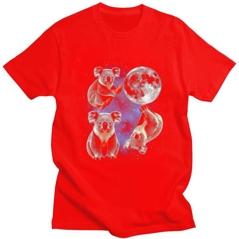 

Male Koalas And Moon Cosmic Parody T Shirt Summer Short Sleeve Pure Cotton Tshirt Fashion Casual Design Graphic Tees Shirt S
