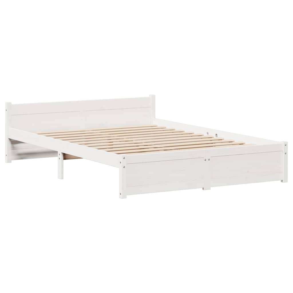 Solid Wood Bed without Mattress White 150x200 cm Pine Wood