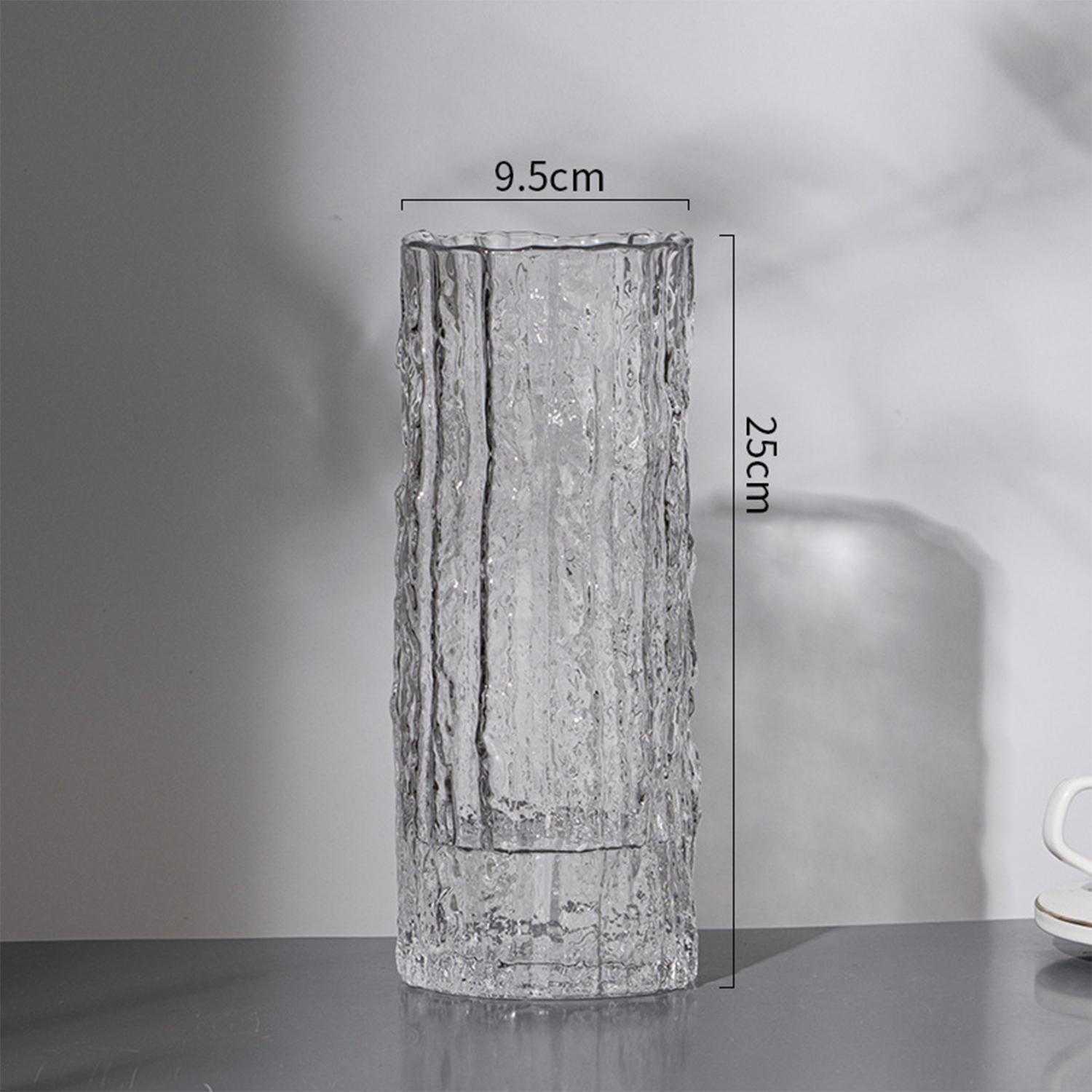 Transparent Glass Vase Flower Arrangement Art Dried Flowers Glacier Vase Living Room Bedroom Desktop Decorations белый