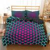 Set Copripiumino a Nido d'Ape Geometria Rosa Stampa 3D Set Biancheria da Letto Poliestere Stile Fresco Copripiumino Matrimoniale Queen King Per Ragazzi Adulti