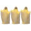 Halloween Light-up Ghost Decoration with LED Light Outdoor Spooky Standing White Ghost for Porch Fireplace Party Garden Decor