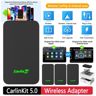 1-5PCS CarlinKit AI Box Mini Wireless Android Auto Wired To Wireless CarPlay Bluetooth Adapter Car Navigation Box 2.4 5.0G WiFi