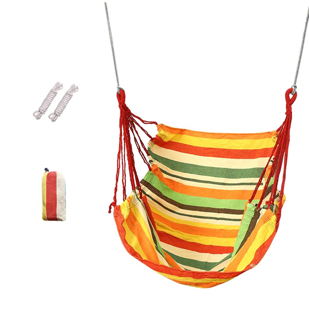 Upgrade Hammock Chair, Portable Heavy-Duty Canvas Swing Chair for Indoor/Outdoor, Dorm, Bedroom, Balcony, Patio, 330lbs Capacity, Hanging Swing Chair