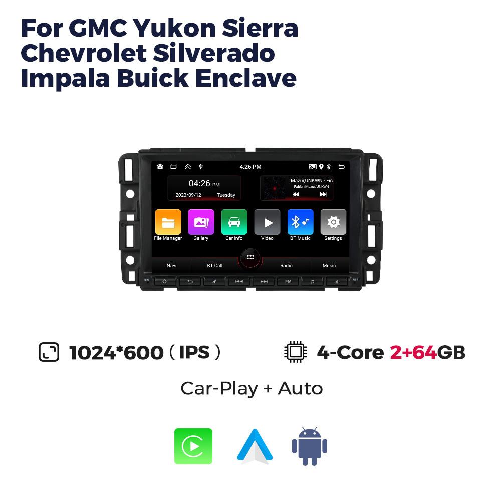 8inch Car Radio for GMC Yukon Sierra Chevrolet Silverado Impala Buick Enclave Chevy Tahoe Suburban Acadia Carplay Android Auto