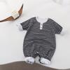 Long Sleeve Striped Round Neck Infant Baby One Piece Romper Crawling Jumpsuit