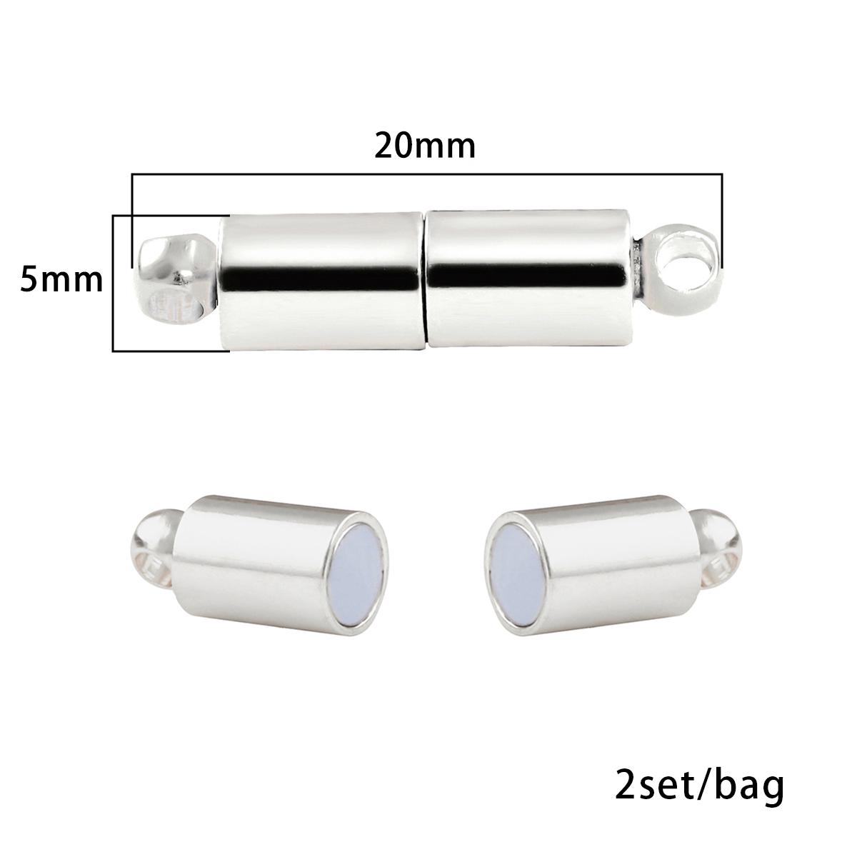 

2 комплекта/сумка, сильные магнитные родиевые застежки, разъемы, подходят для браслетов, ожерелье для DIY, аксессуары для изготовления ювелирных изделий 20x5mm серебряный