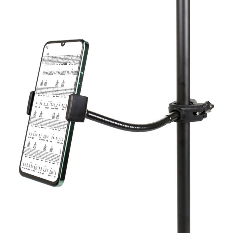 Secure Lock Phone Holder Phone Clip Mount Microphone Stand Phone Stand ABS and Metal Texture Perfect for Mobile Devices