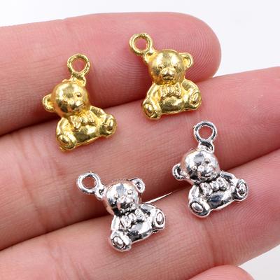 15x11mm 15pcs Antique Silver Color Plated Gold Plated Cute Bear Doll Handmade Charms Pendant:DIY for Bracelet Necklace
