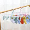 2024 New Collapsible Clothes Drying Rack Travel Shirt Socks Hangers with Clips Foldable Pants Clothes Hangers Closet Organizer