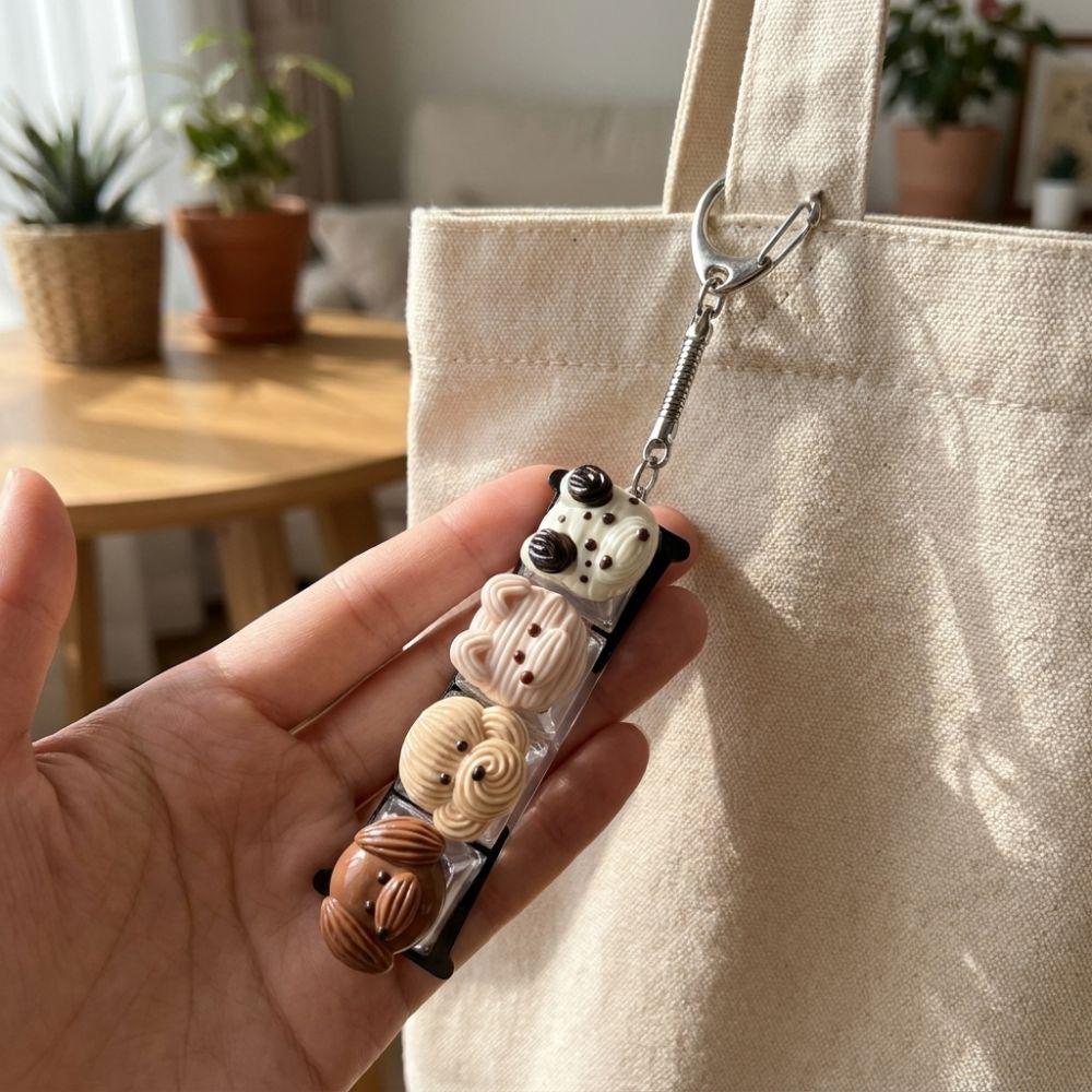Finger Button Food Miniature Fidget Keycap Mini Bread Model Pendant  Backpack Daily Decor