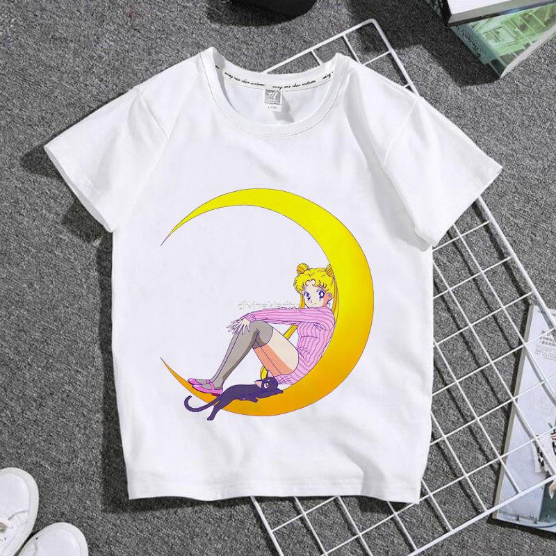 New Childrens Shortsleeved Tshirt with Japanese Anime Beauty Warrior Print  A Familyfriendly Top