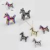 2Pcs Glossy Alloy Pony Pendant Animal Horse Charms DIY Necklace Bracelet Earrings Keychain Accessories Handmade Jewelry Making
