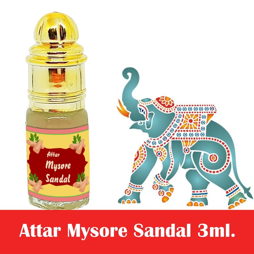 INDRA SUGANDH BHANDAR Attar For Men and Women Mysore Sandal 24 Hours Long Lasting & Alcohol Free Itra/Ittar 3ml Rollon Pack