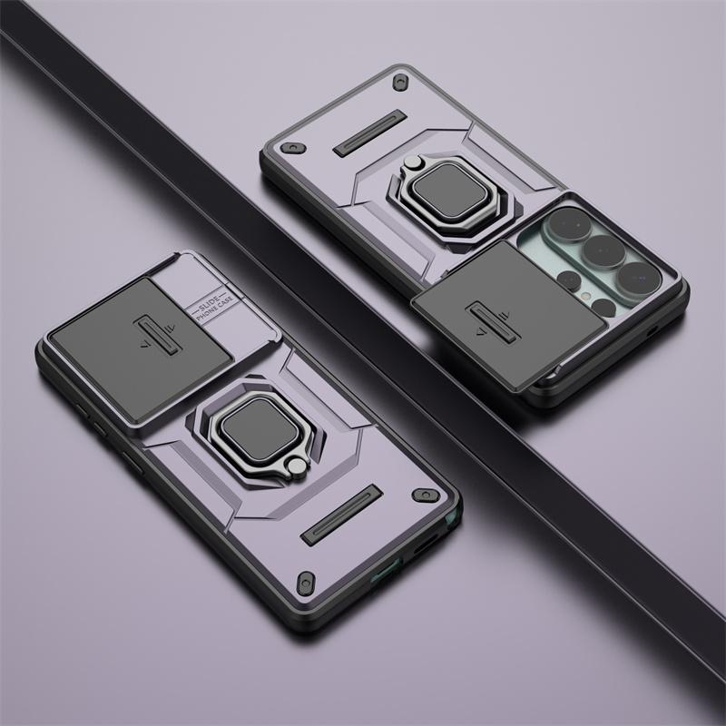 Rugged Armor Magnetic Bracket Case For Samsung Galaxy S26 Ultra S 26 Plus 5G GalaxyS26 Slide Camera Protection Shockproof Cover